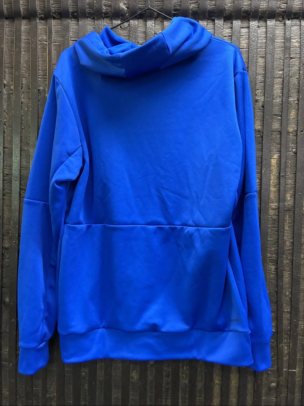 adidas Men's Bright Blue Pullover Hoodie with Logo